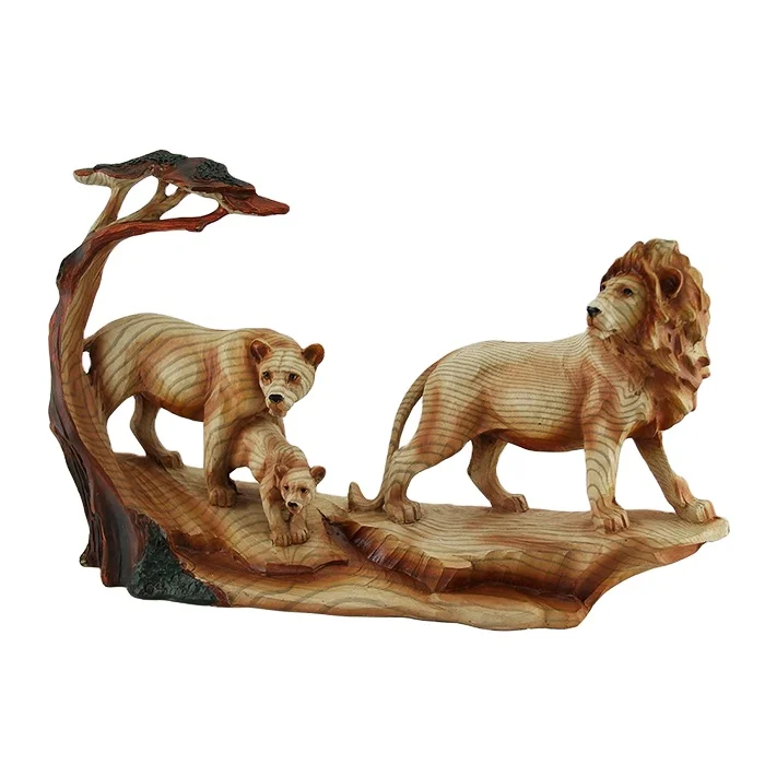 Африканский Лев семейства из полимера на открытом воздухе Статуя Льва большого размера фигурка