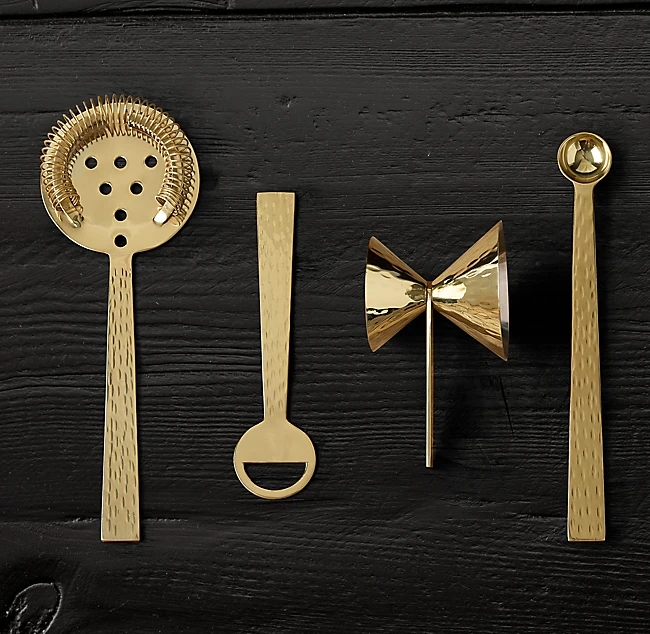 Bar tool Set Taper Strip Gold hammered Made of Food Safe steel set By KSN