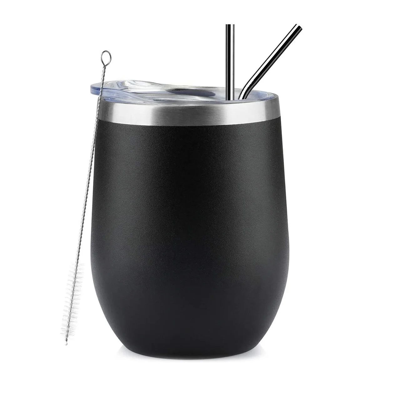 Splash-Proof Lids Vacuum Insulated 12oz Stainless Steel Wine Tumbler