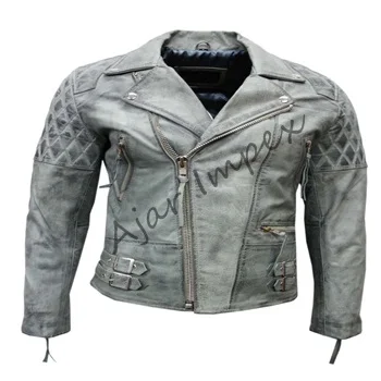 
Top Quality Mens Stylish Real Leather Jacket brown For Gents 
