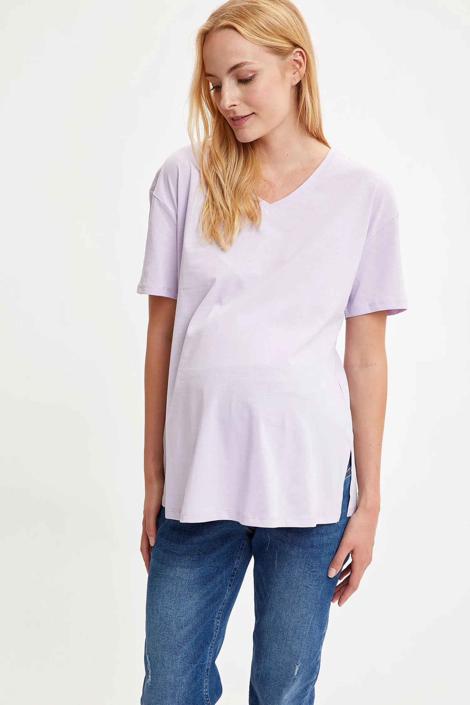 
Defacto New Season Apparel Maternity Women Basic T-Shirt Short Sleeve 