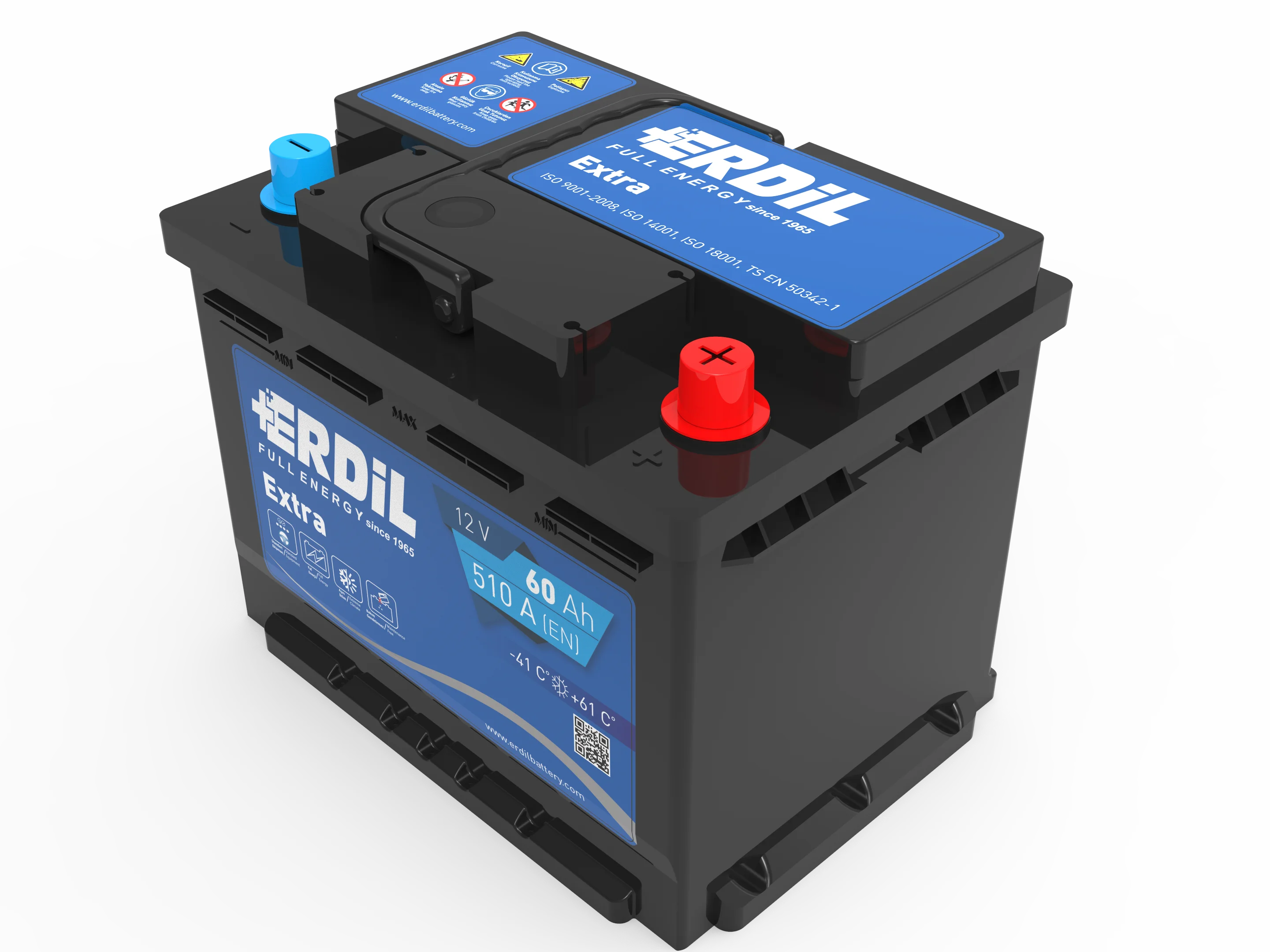 Автомобильная батарея марки Erdil, 12 В, 60 ач, серия DIN, не требует обслуживания, свинцово-кислотная Автомобильная батарея от производителя
