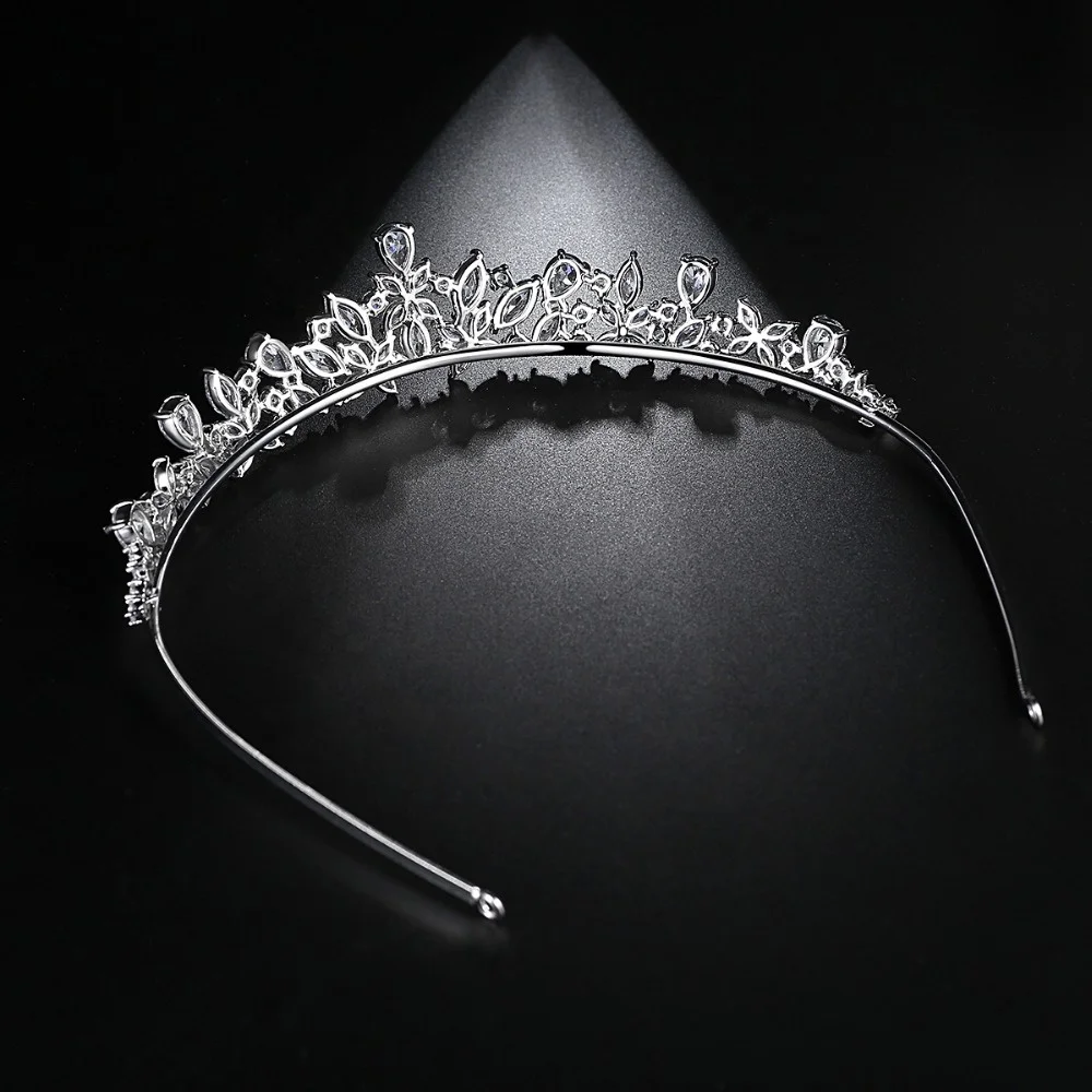 Luxury Wedding Bridal Zircon Tiara Crowns Princess Queen Pageant Clear CZ Jewelry Headband Wedding Hair Accessory Bling Jewelry
