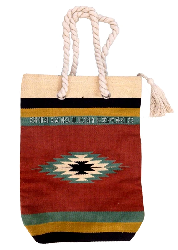 Customized Size High Quality Indian Handloom 100% Cotton Shopping Tote Bags