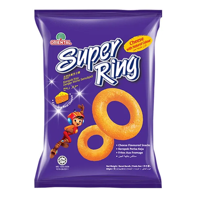 
Oriental Super Ring contain real cheese popular childhood Malaysia cheese flavoured corn snack  (1600181704793)