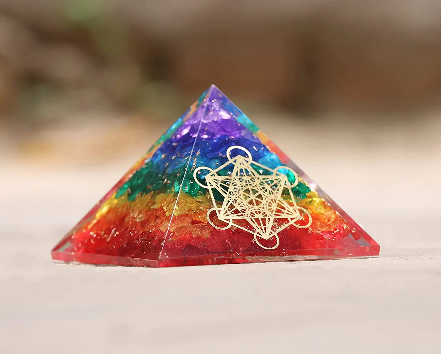 Пирамида органа 7 слоев чакр символ Метатрона пирамида органита из натуральных камней для защиты Эмс