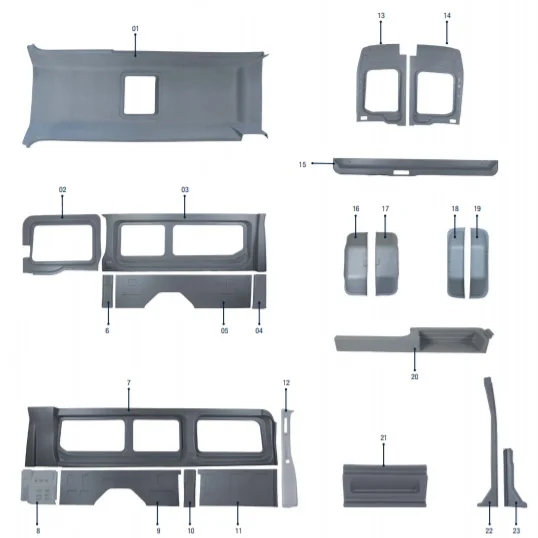 *BEST QUALITY ABS* FORD TRANSIT ORIGINAL AIR CONDITIONED PLASTIC CEILING AND TURBINE MODEL L4H3 15M3 for minibuses, coaches...