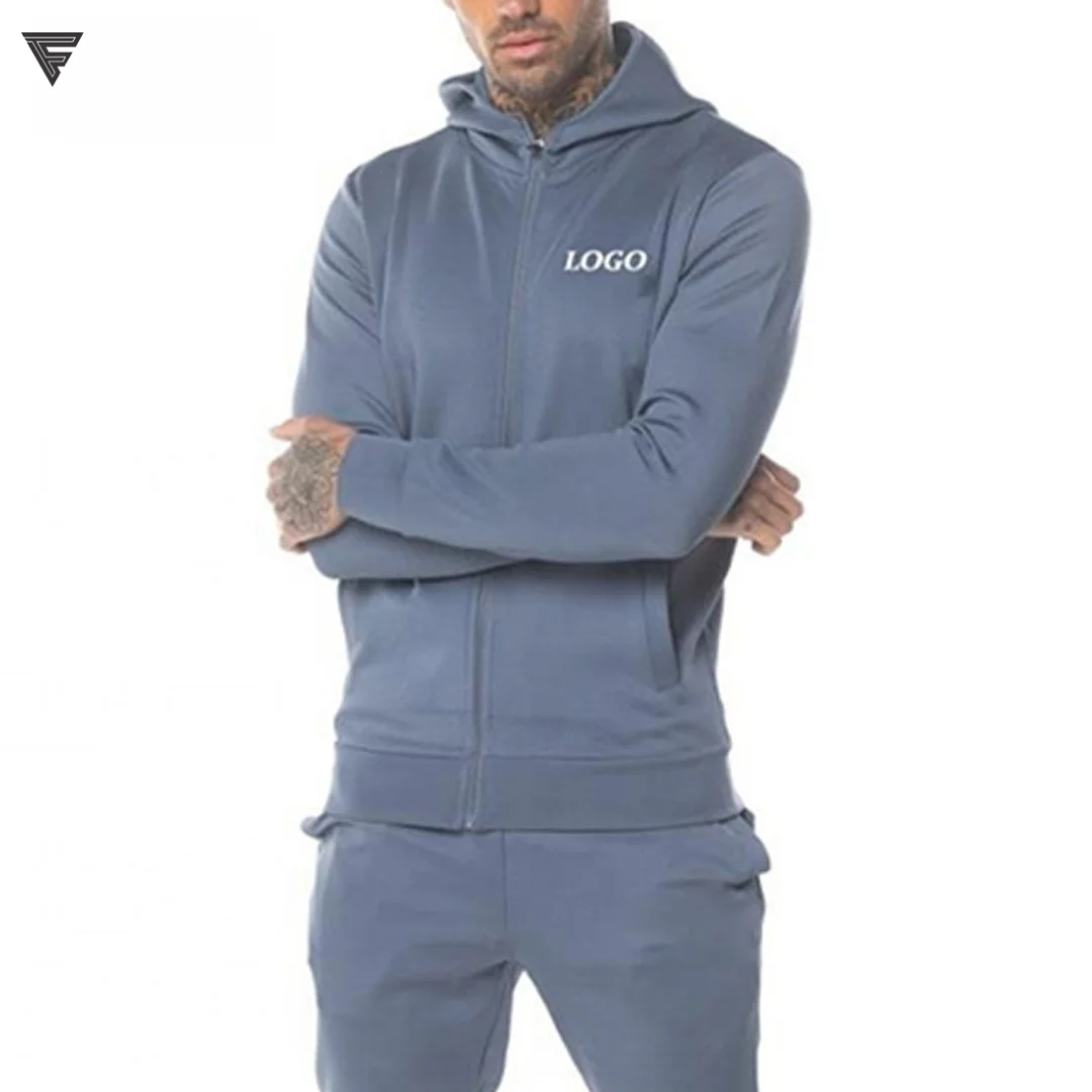 Wholesale Heavyweight Buy Hoodies Online Wholesale Man Clothing OEM Fitted Sweatsuit Tracksuit Zipper Hooded Jogging Men Jogger