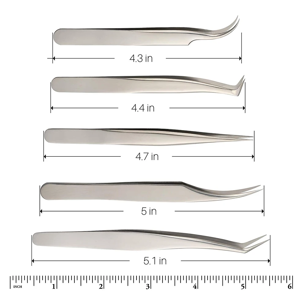 Diamond grip eyelash tweezers with custom logo False Eyelashes & Tools Best Quality Fiber Tips Tweezers