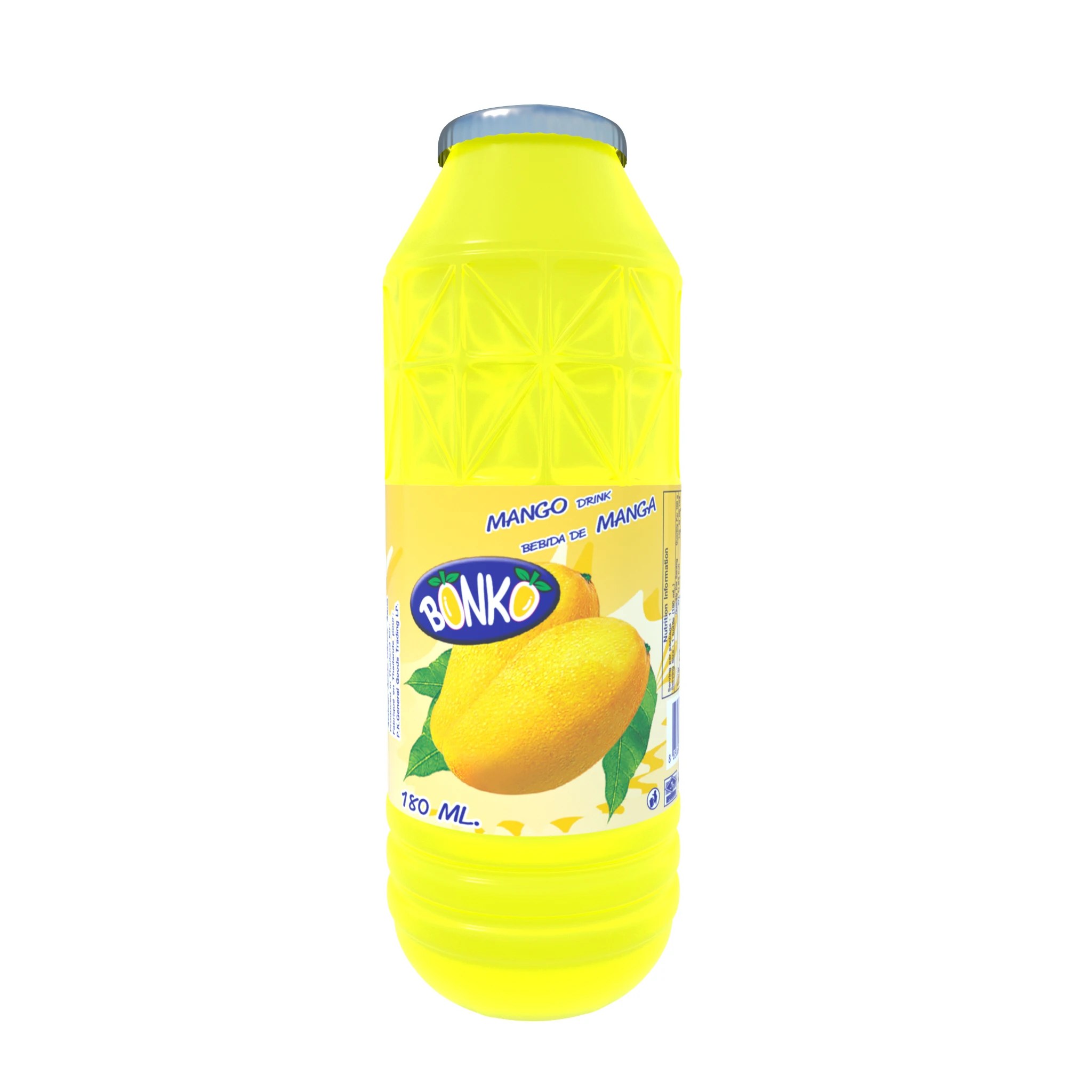 Fruit Drink Juice Mango 180ml Plastic bottle BONKO brand.Bottle water beverage , Made in Thailand , product of Thailand