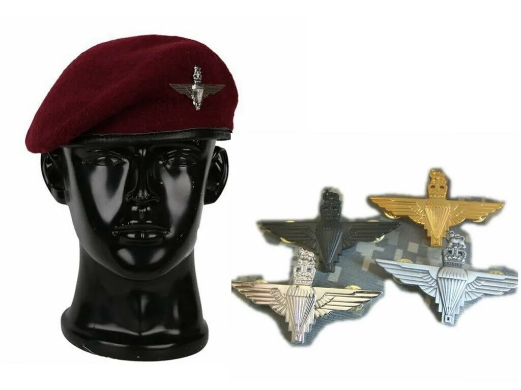 New High Quality Uk Army British Airborne Paratrooper Forces Red Wool Royal Maroon Beret Military Hat Cap