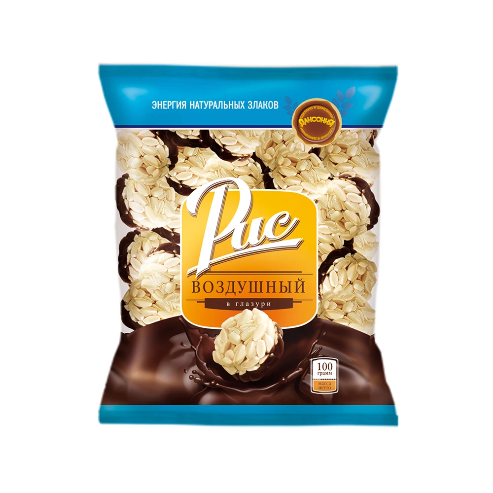 
Wholesale puffed rice in caramel 100g glazed 