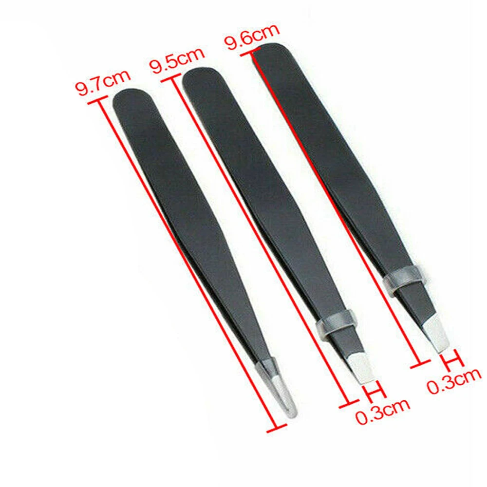 3pcs Stainless Steel Eyebrow Hair Removal Tweezers  Professional Women Stainless Steel Hair Removal Eyebrow Tweezers Clip