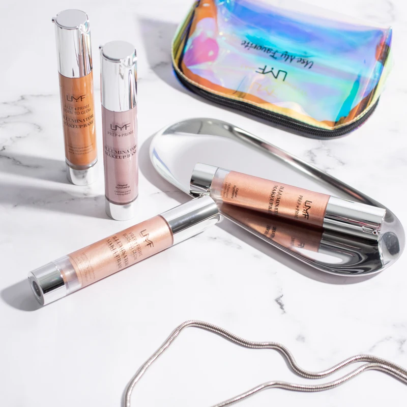 Face Illuminating Custom Cosmetic Bottle Liquid Highlighter Pump Tube Private Label Makeup Glitter Liquid Highlighter Stick