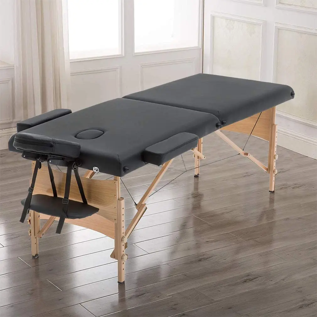 lit massage pliable 28 Inches Wide Hight Adjustable Massage Table Portable Folding Spa Massage Bed  With Carry Case