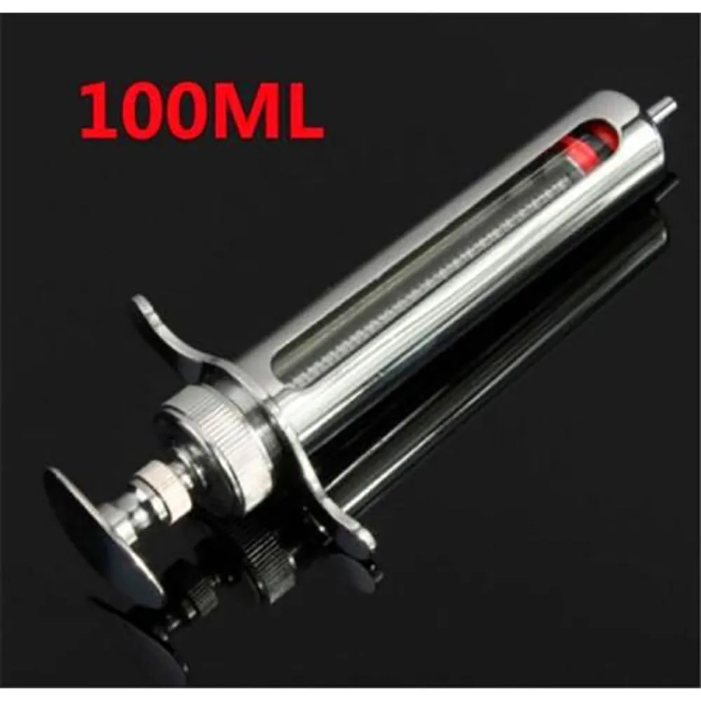 
Reusable Stainless Steel Hypodermic Veterinary Animal Syringe Glass for Lab Simple Structure with Locke 