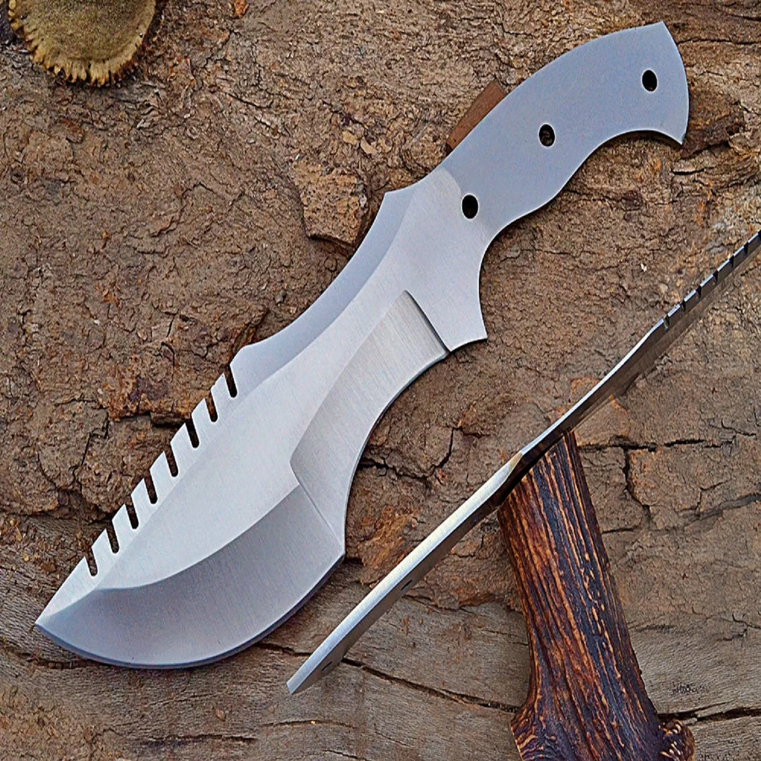 
Custom Handmade D2 Steel Knife Blank Blade Top High Quality skinner knife Fixed Blade tracker knife 