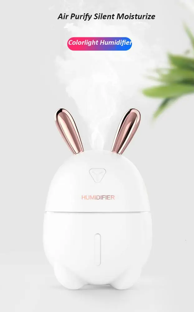 Cute Deer Rabbit Nano Atomized Humidifier Night Light USB Charging Aromatherapy Essential Oil Diffuser Mist Maker Air Purifier