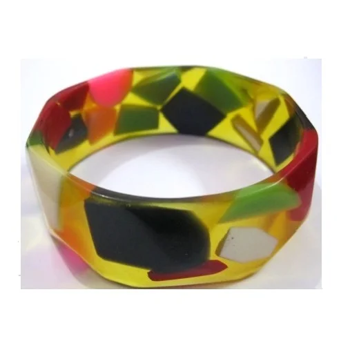 Attractive design epoxy resin bangle customized size top quality piece multi color resin bangle wholesale