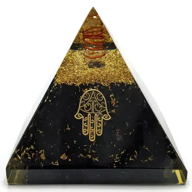 EMF protection natural agate stones crystals black tourmaline chips orgonite orgone crystals pyramid for meditation