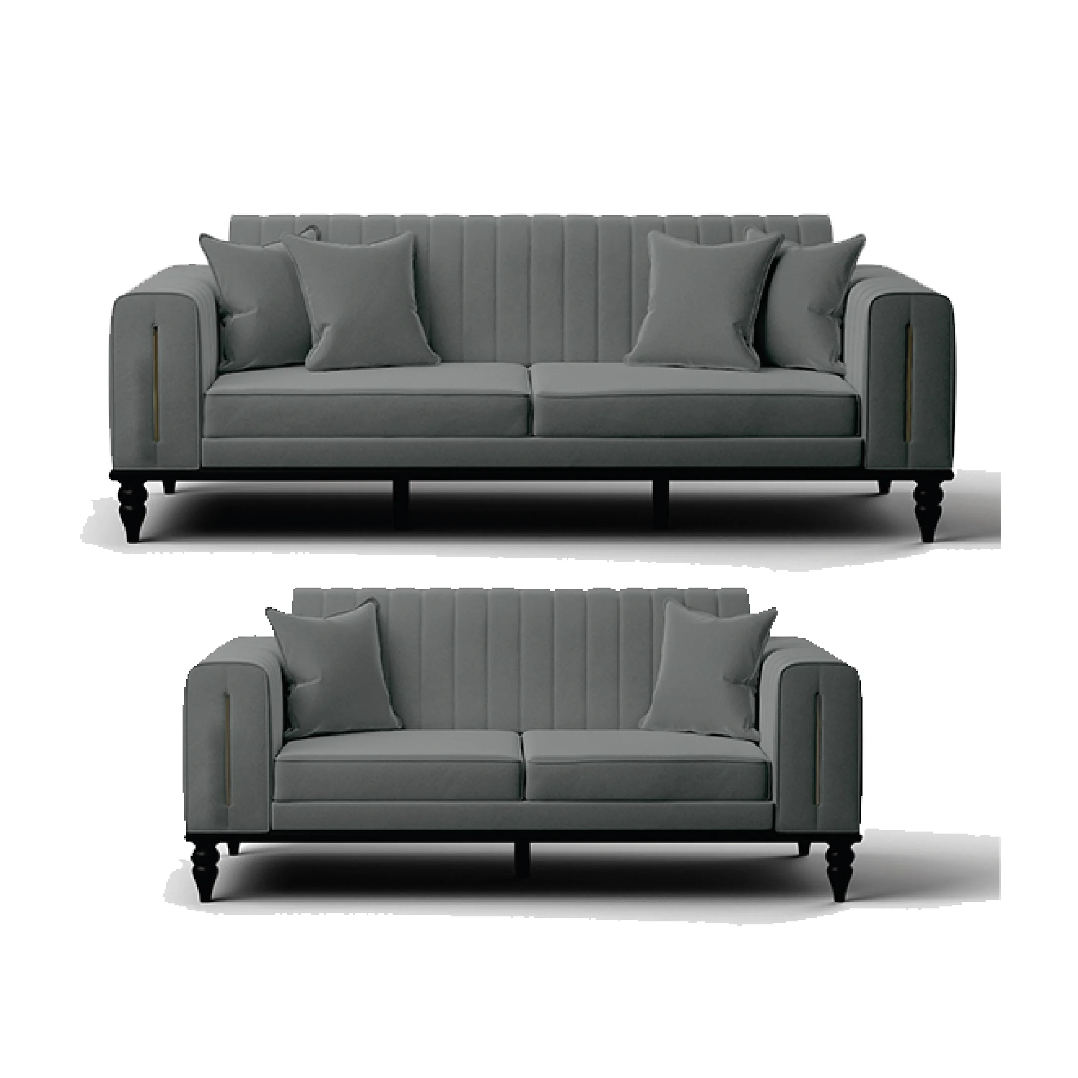 Turkish Elegante Antrasit Grey Dark Modern Style Fabric Sofa Luxury Set Living Room Sofas for Home Furniture