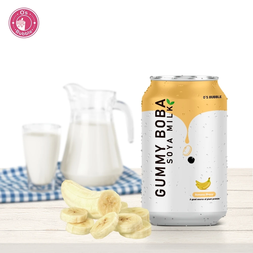 2022 New Plant-based bubble tea Gummy boba soya milk canned drink