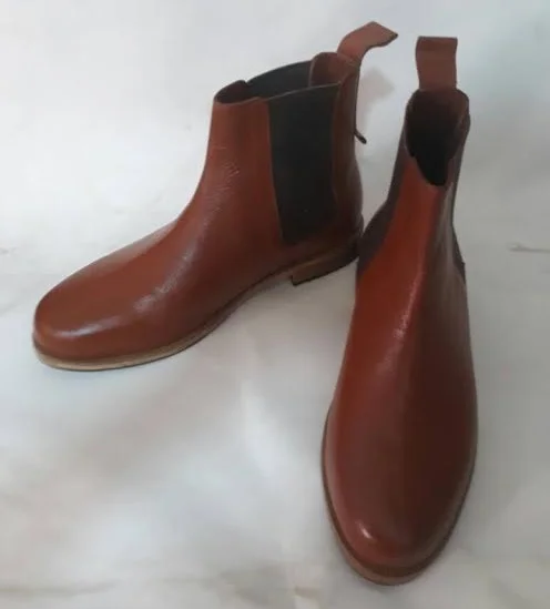 Brown Genuine Leather Chelsea mens boots, 2020 Men Waterproof All Season Chelsea boots