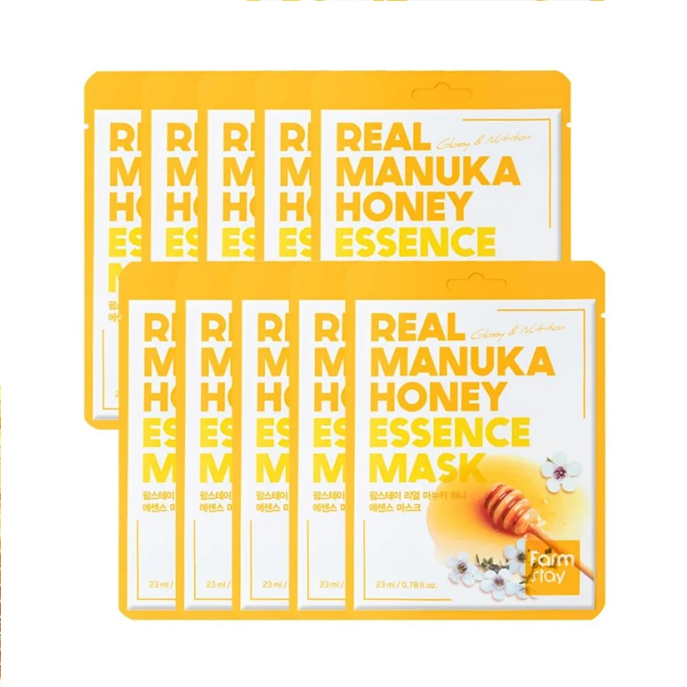 FARMSTAY REAL MANUKA HONEY ESSENCE MASK   - made in Korea Cosmetic - anti-aging anti-wrinkle whitening face lift Moisturizer