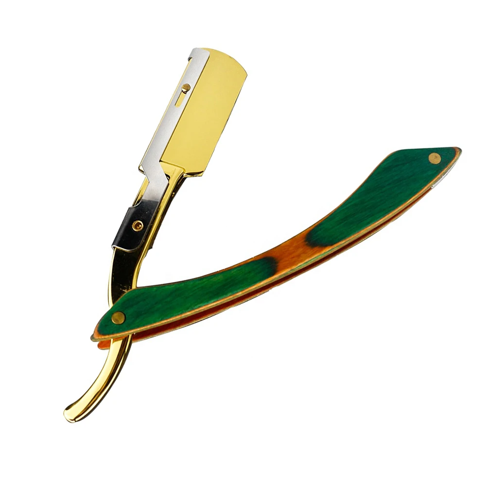 
Professional Folding Straight Razor Private Label Wooden Handle Classic Barber Straight Edge Razor Shaving Hair Shaver Razor 