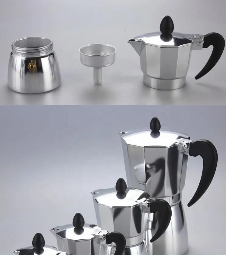 Stove top Aluminium Moka Pot Coffee 1/2/3/6 /9/12 Cup Espresso Italy Turkish Coffee Maker Kettle