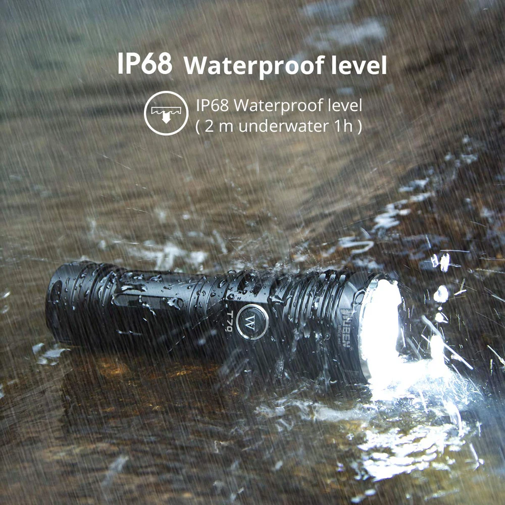 WUBEN Hot Sale 4200 Lumens IP68 Waterproof Torch Rechargeable Hunting Tactical LED Flashlight