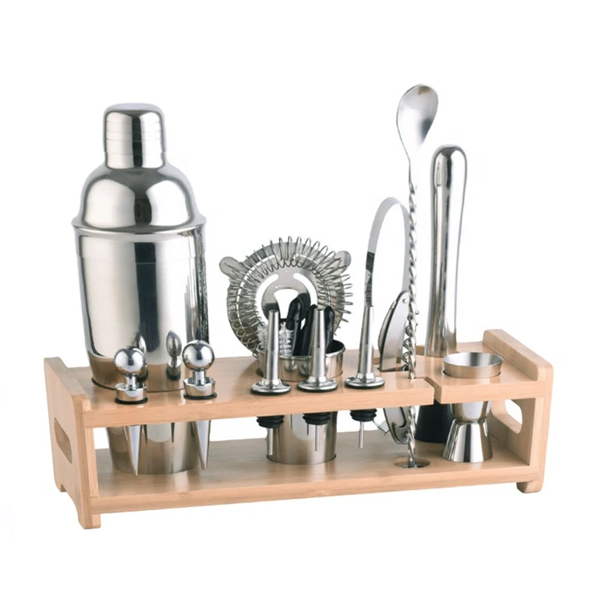 Tenrey Stainless Steel Bar Kit Bar Set Jiggers Cocktail Shaker Set