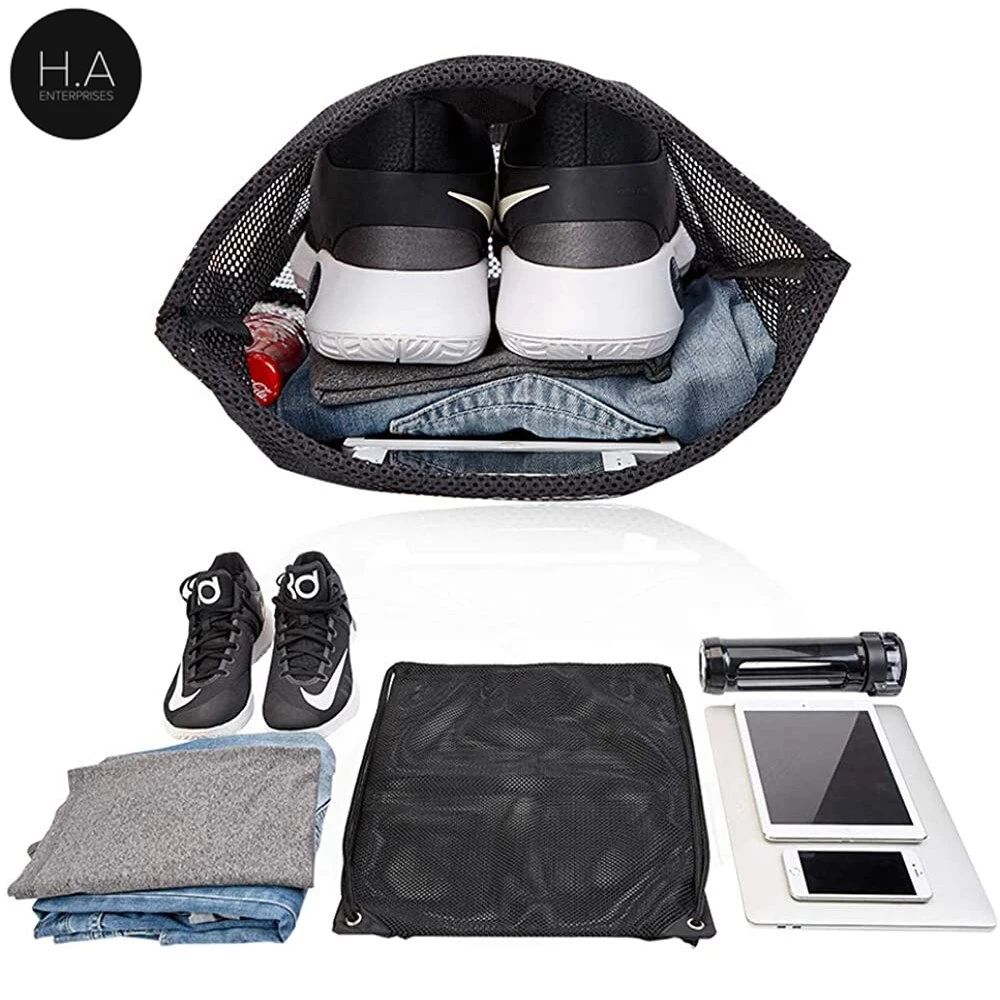 Washable Bag Heavy Duty Mesh Drawstring Bag, Sport Equipment Storage Bag for Beach, Swimming Washing Bag