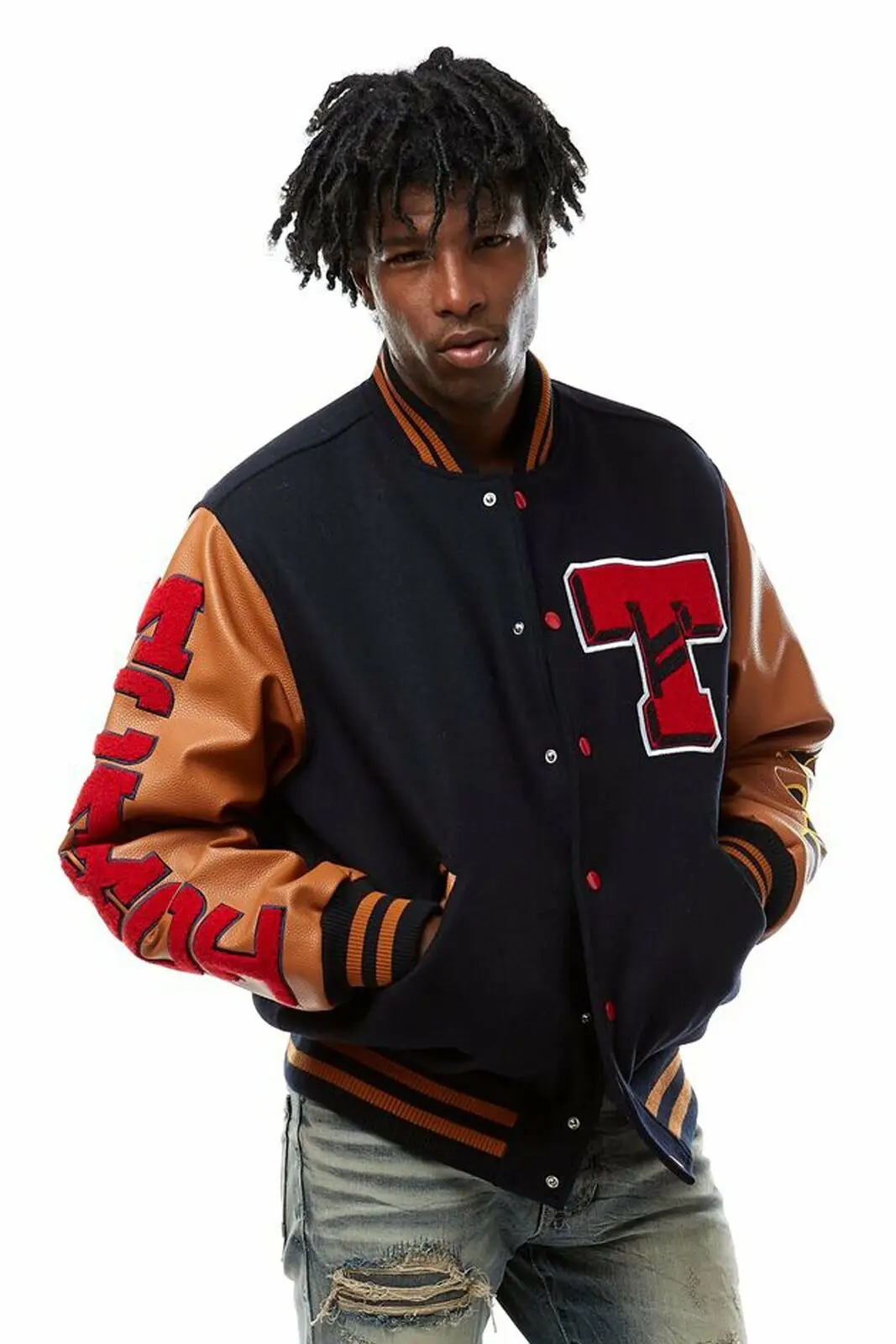 Letterman куртки/Куртки с надписью/Куртки нашивками из синели именем на