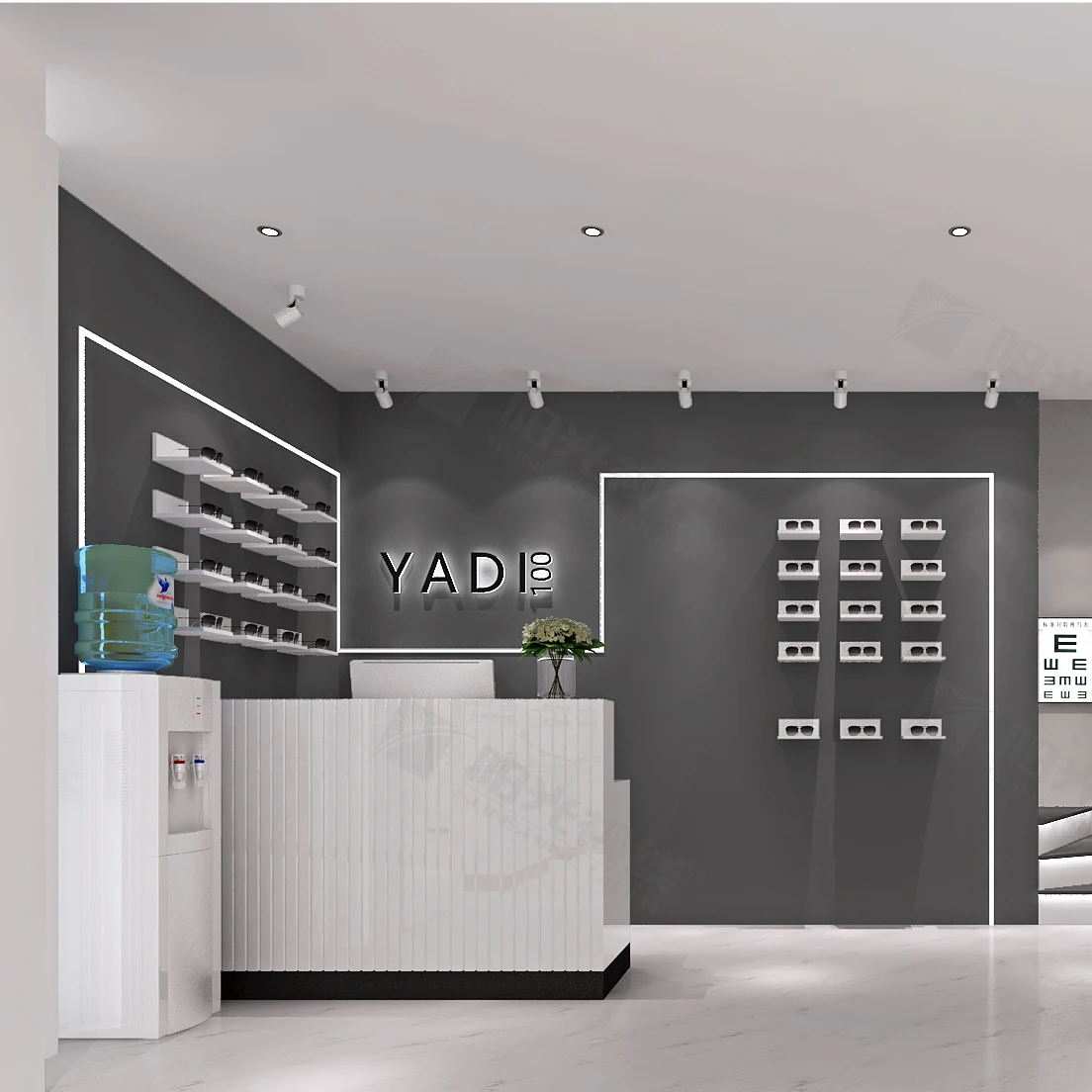 Optical Shop Modern Glasses Counter Eyeglass Sunglasses Display Cabinet Showcase