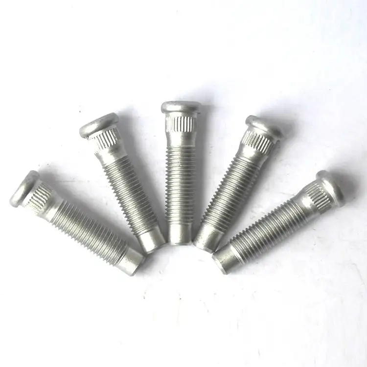 Yellow Zinc Hex Head High Strength Silver Car Knurled Wheel Bolts Knurled Serrated Bolt Wheel Lug Stud