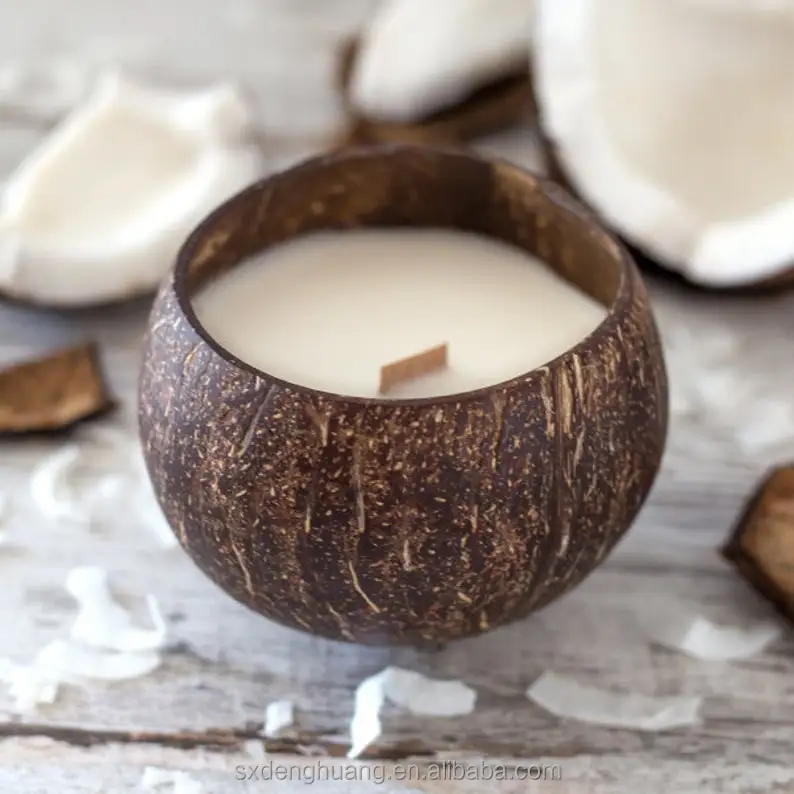 Nature Scented Coconut Shell Candle, Coconut Bowl Candle,   Home Decor