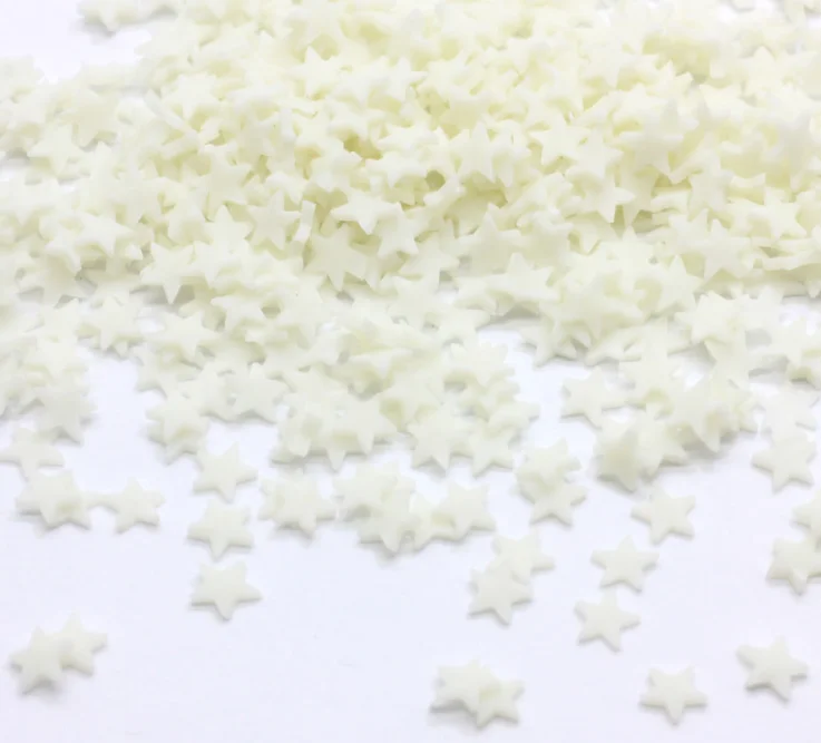 Wholesale 5mm 1000g glow in the dark    polymer clay  slice  sprinkles moon star heart  design for nail decoration