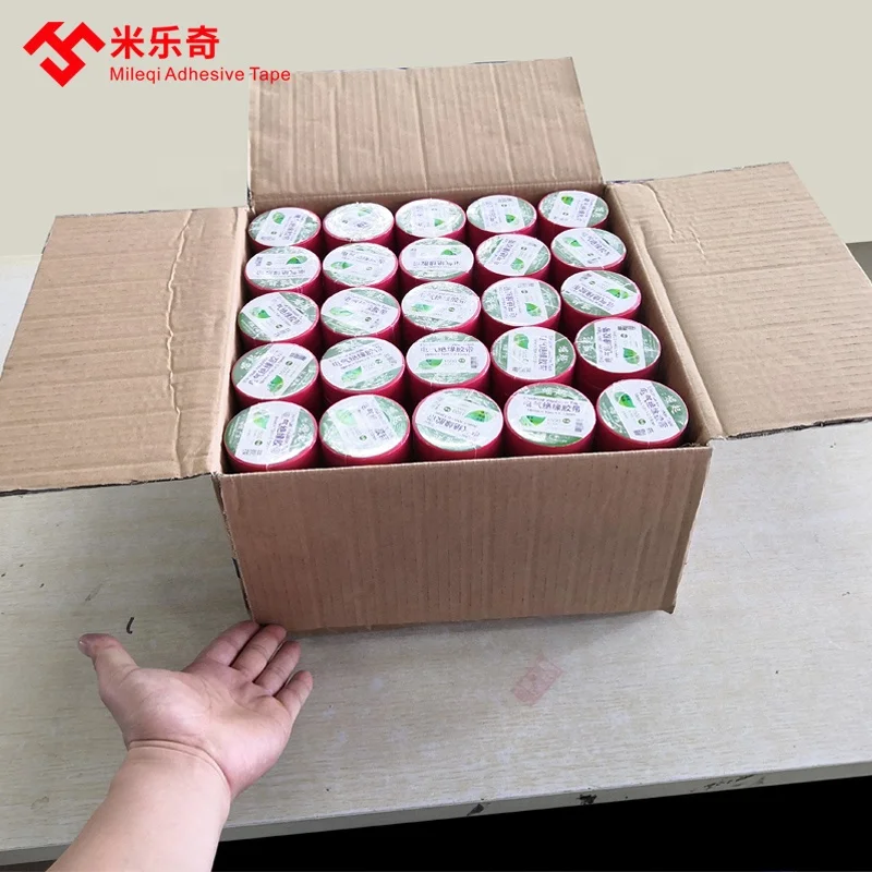Mileqi high quality black blue green red white yellow wonder electric tape jumbo roll pvc electrical insulating insulation tape