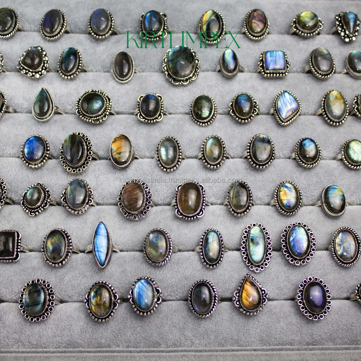 Labradorite Rings Natural Chunky Wide Crystal Rings Jewelry Women For Women Wholesale Jewelry Assorted Us Size 5-11