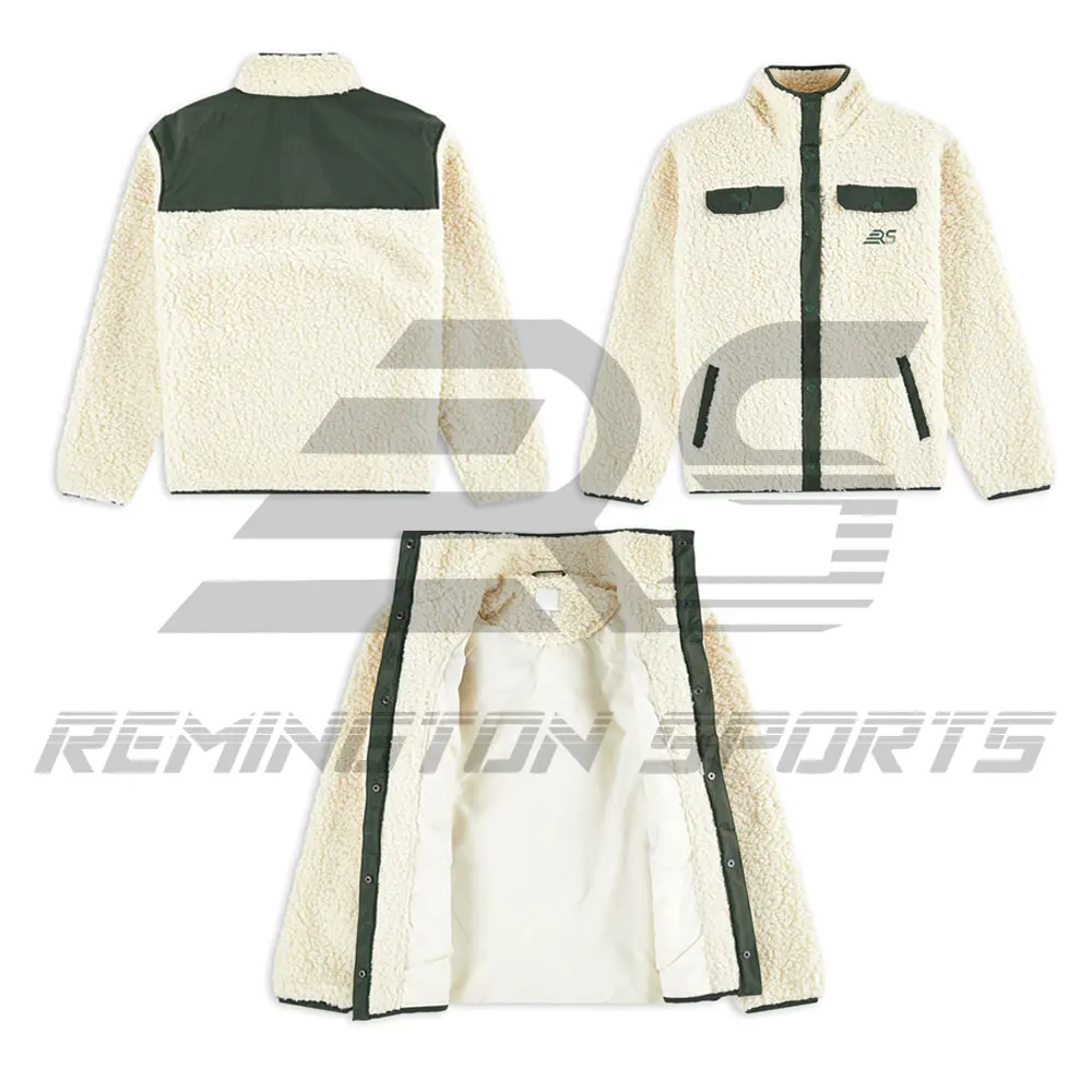 New Arrival High Quality Customized Logo Printing Sherpa Fleece Material 2024 Light Weight Sherpa Jacket