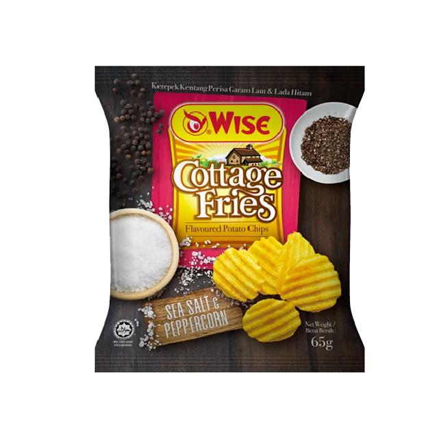 Cheap hot sale top quality sea salt and peppercorn flavor wise cottage fries fiber rich protein