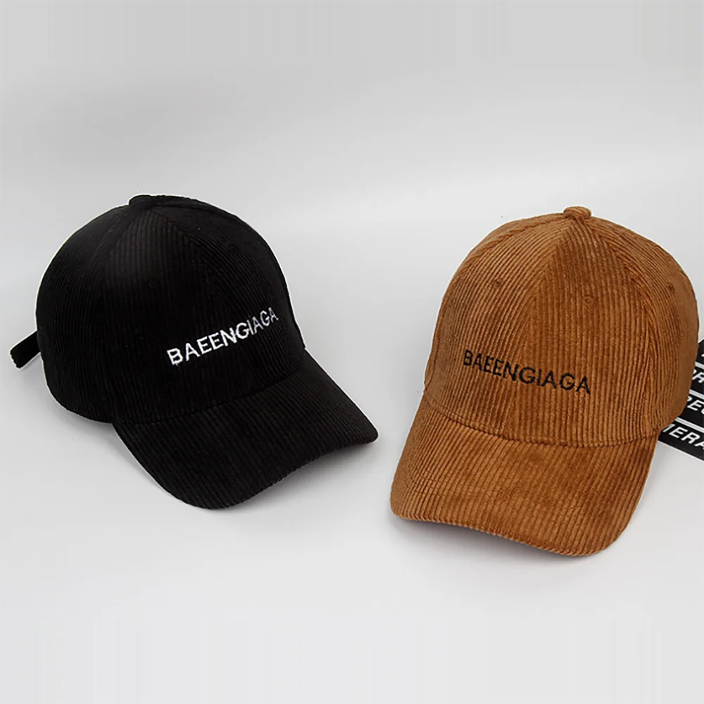 Wholesale Custom Logo Embroidery Corduroy Caps Dad Hat sport caps Hats Adults Unisex Plain Adjustable Baseball Hat