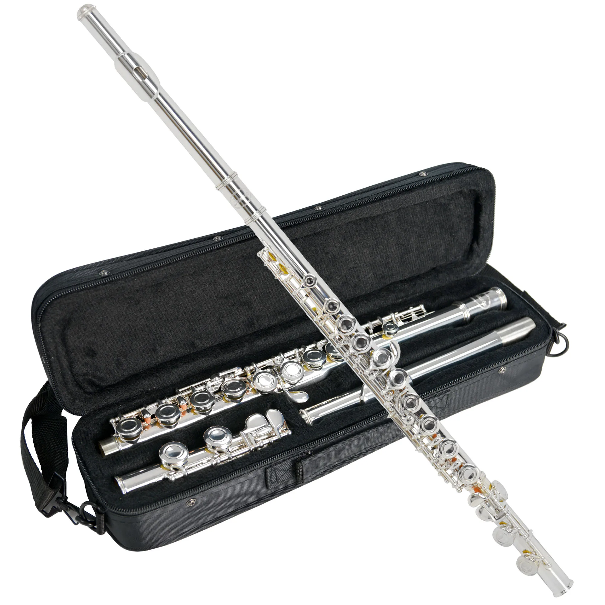 Montreux Student Flute Straight Head Flute in Silver with Carry Case
