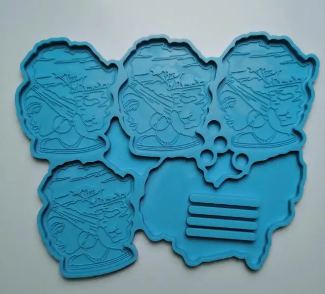 
Blackgirl Afro head Silicone Resin Tray Molds Chuhan customer Africa Coaster Mold for Making Resin Geode Holder Afro Godness 