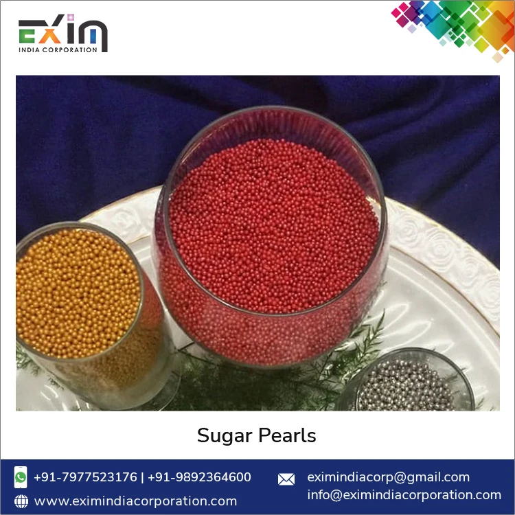1.5mm, 4mm and 6mm Sizes Available for Red Color Sugar Pearls Balls for Global Buyers