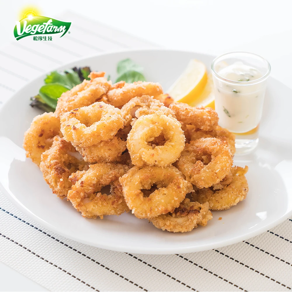  Замороженная еда для глубокой жарки оптовая продажа кольцо жареного кальмара веганов по низкой цене