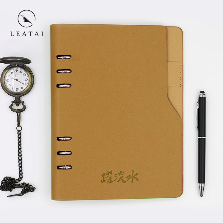 
Vintage genuine leather ring binder portfolio 