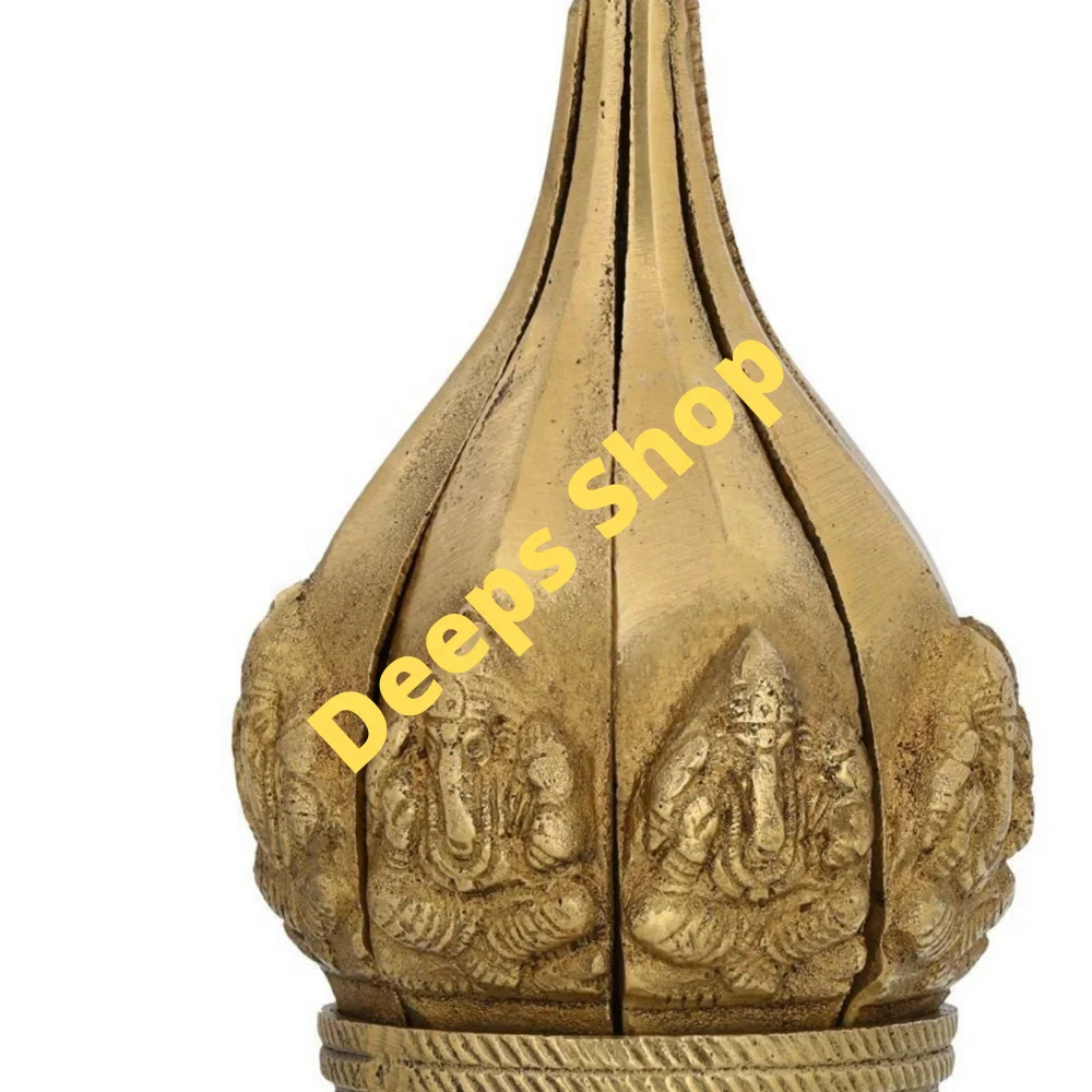 Латунный Diya для diwali декор ручной работы античное золото Властелин Ганеша мотив масляные свечи декоративные Храмов