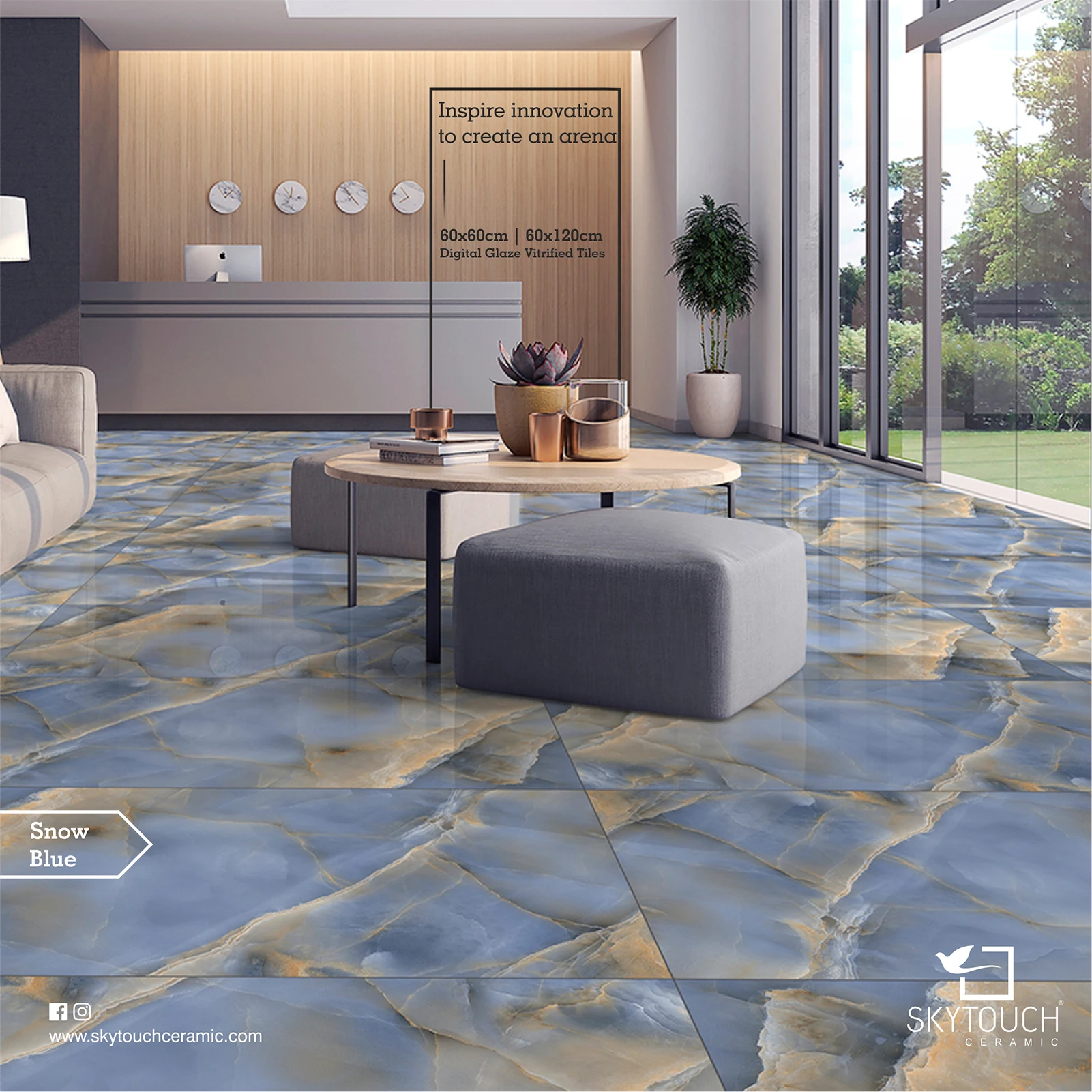 Indian Style Interior Quality Selections Indoor Decor Villa Glazed Blue Marble Look Blue Veins 1200x600 Porcelain Tiles Price